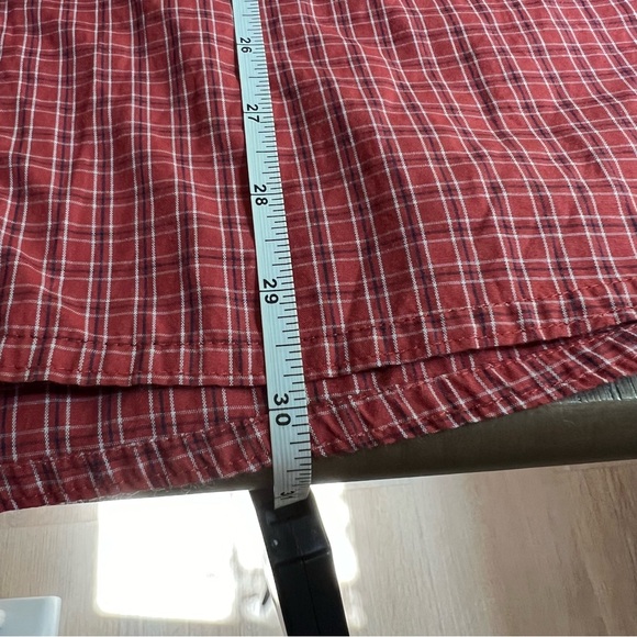 Toad & Co Insect Shield Organic Cotton Red Plaid Buttoned Down Long Sleeve Shirt - Picture 11 of 14